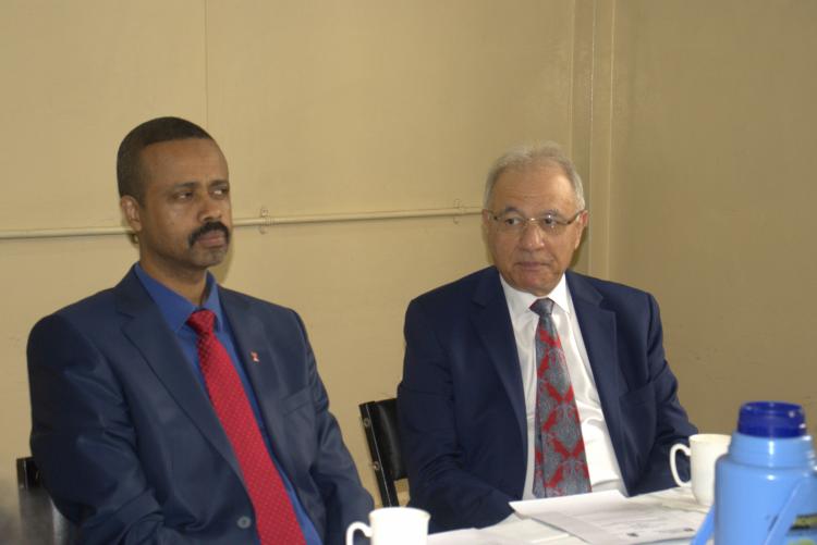 Prof. Mustafa Badi and Prof. Amid Ismail during the discussion of the MoU between the Kornberg School of Dentistry and University of Nairobi Dental School