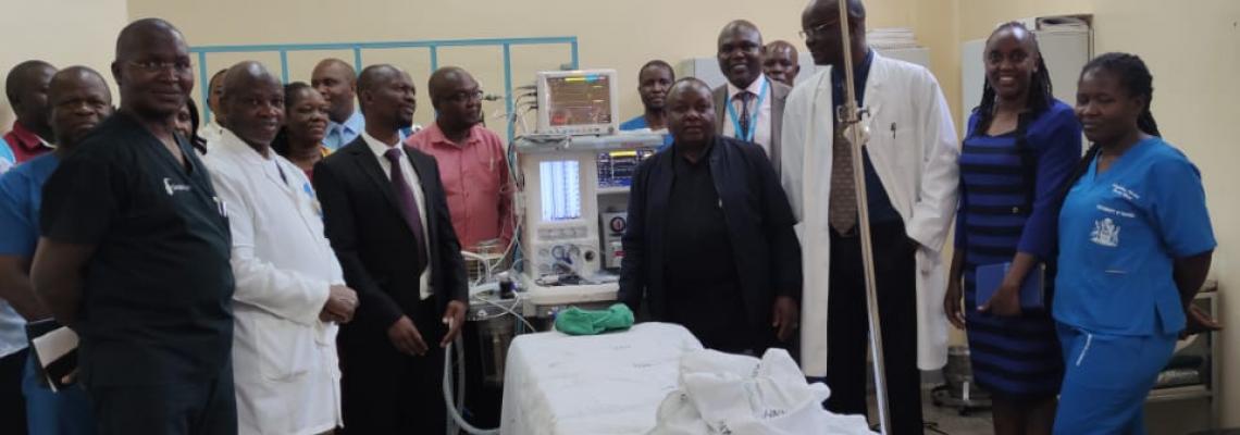 Commissioning of the new Anaesthetic Machine at the University of Nairobi Dental Hospital theater. 
